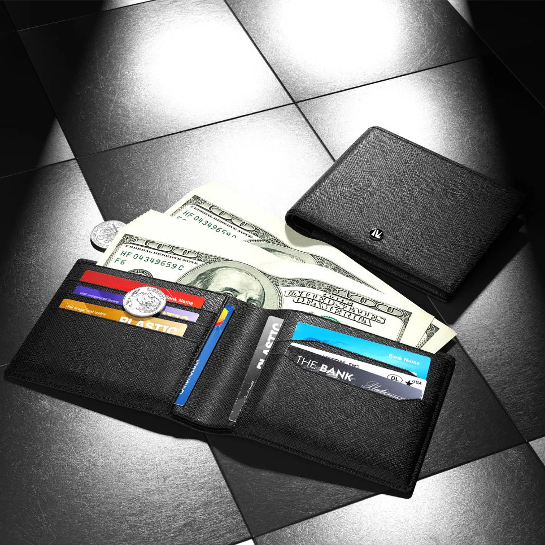 Levelo Billfold Mens Genuine Leather Wallet