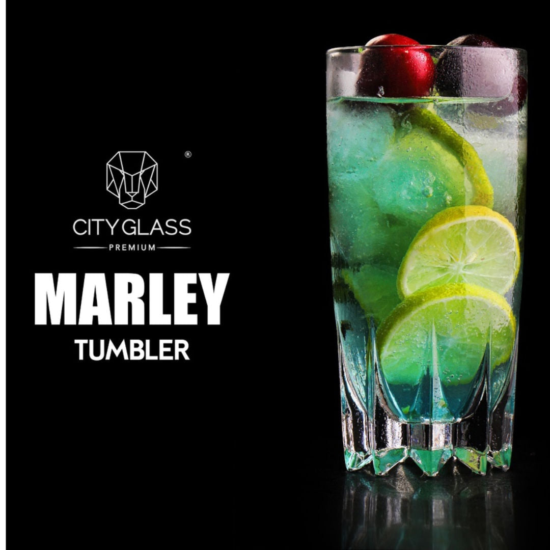 City Glass Marly HiBall Cup Set, 270ml, 6 Pieces Gift Box