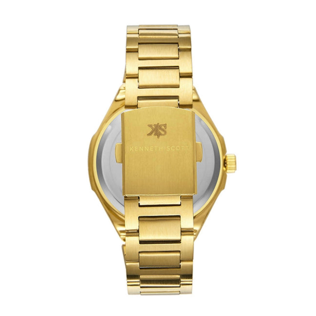 Kenneth Scott Men’s Quartz Analog Watch with Stainless Steel Bracelet, K23026 Series