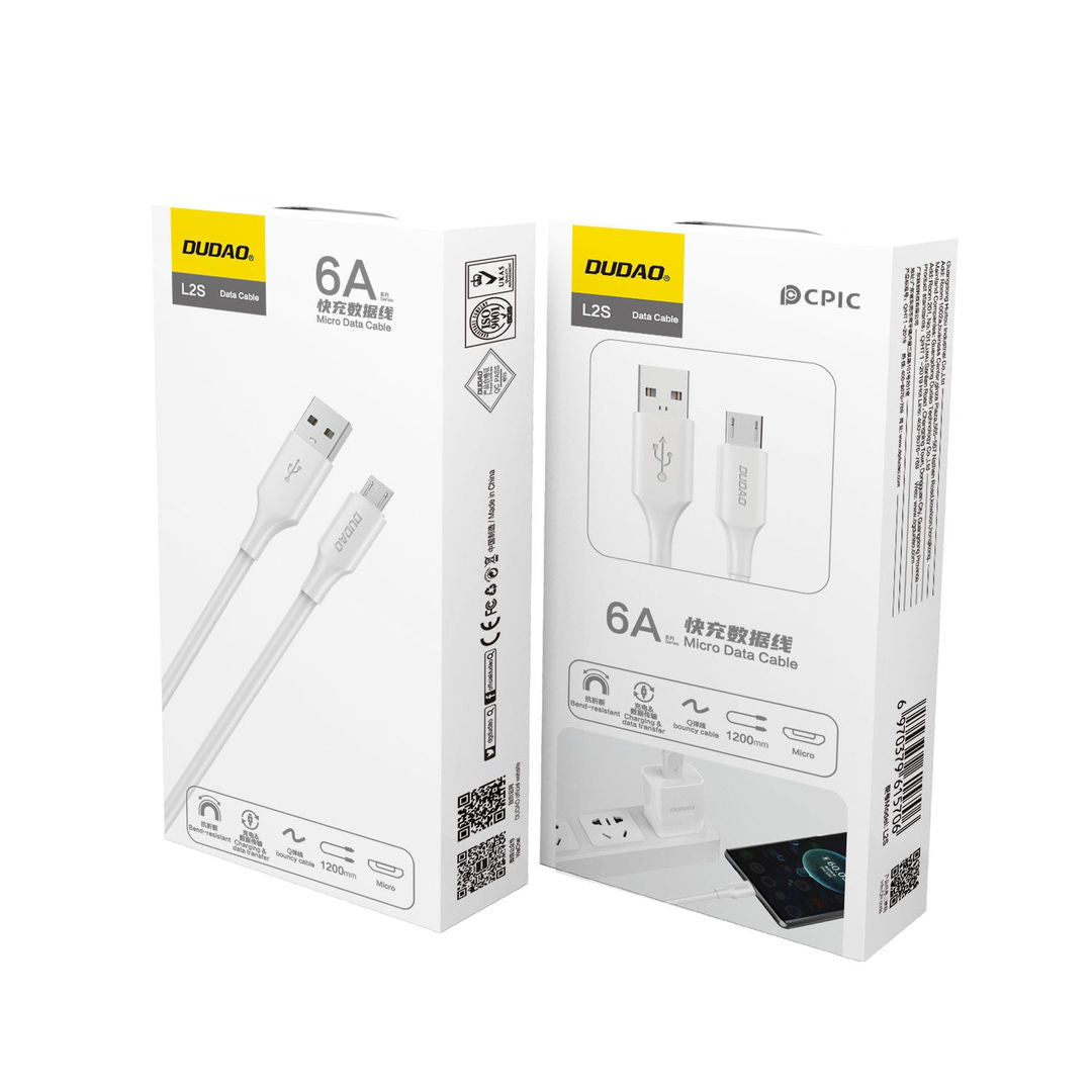 DUDAO L2SM-W Micro USB Cable, 1.2m, White