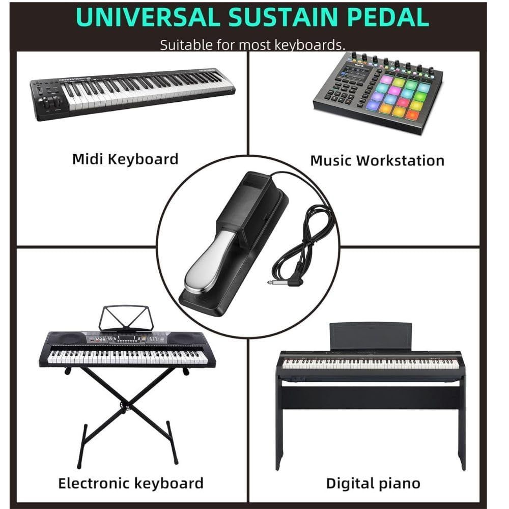 Piano Sustain Pedal Keyboard Sustain Pedal for Digital Piano Electronic Keyboard MIDI Synthesizer