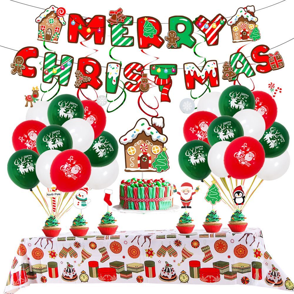 Christmas Balloon Set Reusable Aluminum Film Decoration Banners Party Supplies
