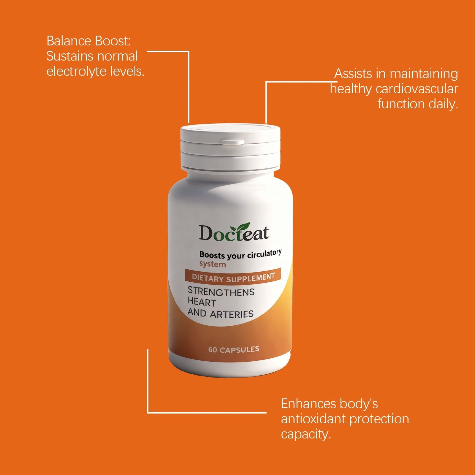 Boost Heart Health with Nutritional Support Capsules, Daily Body Care, Antioxidant Power ,60 capsules
