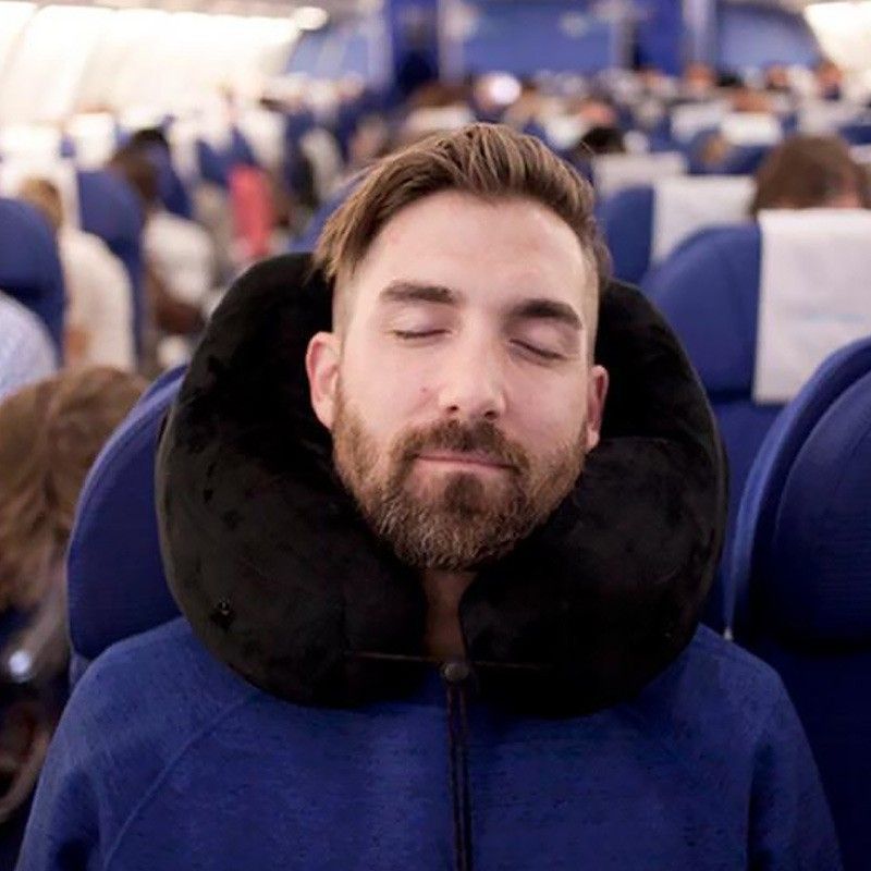 Neck Pillow H-Shaped Travel Pillow Manual Press Type Air Pillow