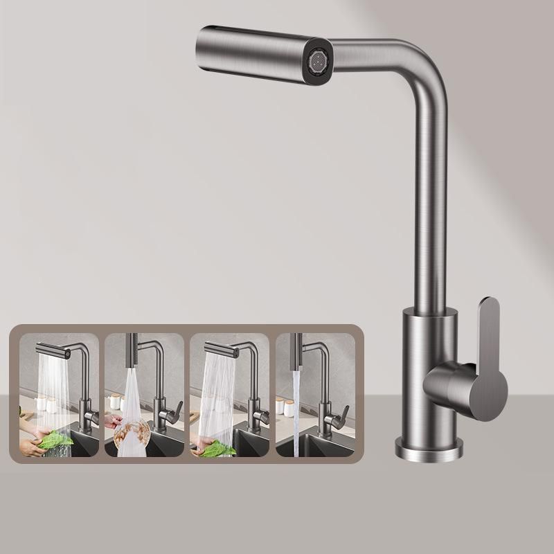 Waterfall Kitchen Faucet Non-pull-out Version Gunmetal Gray