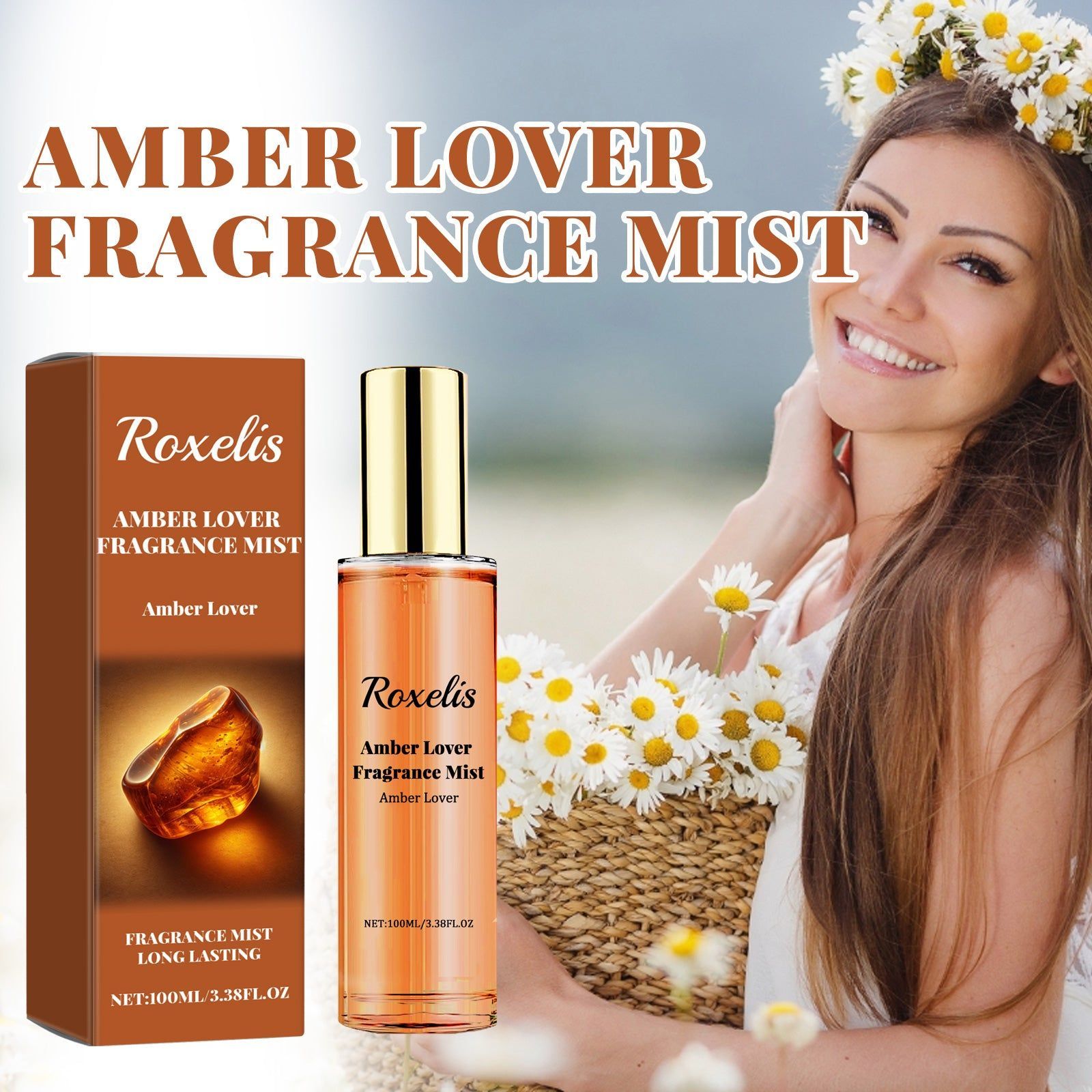 Amber Lover Fragrance Mist, Long Lasting Natural Scent, Romantic Date Essential ,100ml
