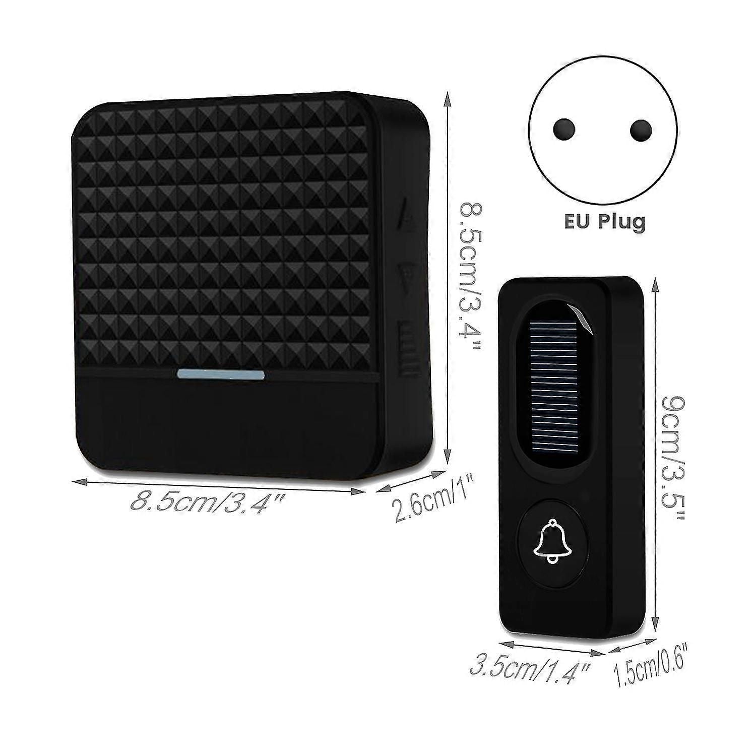 Wireless Solar Doorbell Ip65 Waterproof 300m Doorbells Chime Kit Solar Power Charging Outdoor Doorb