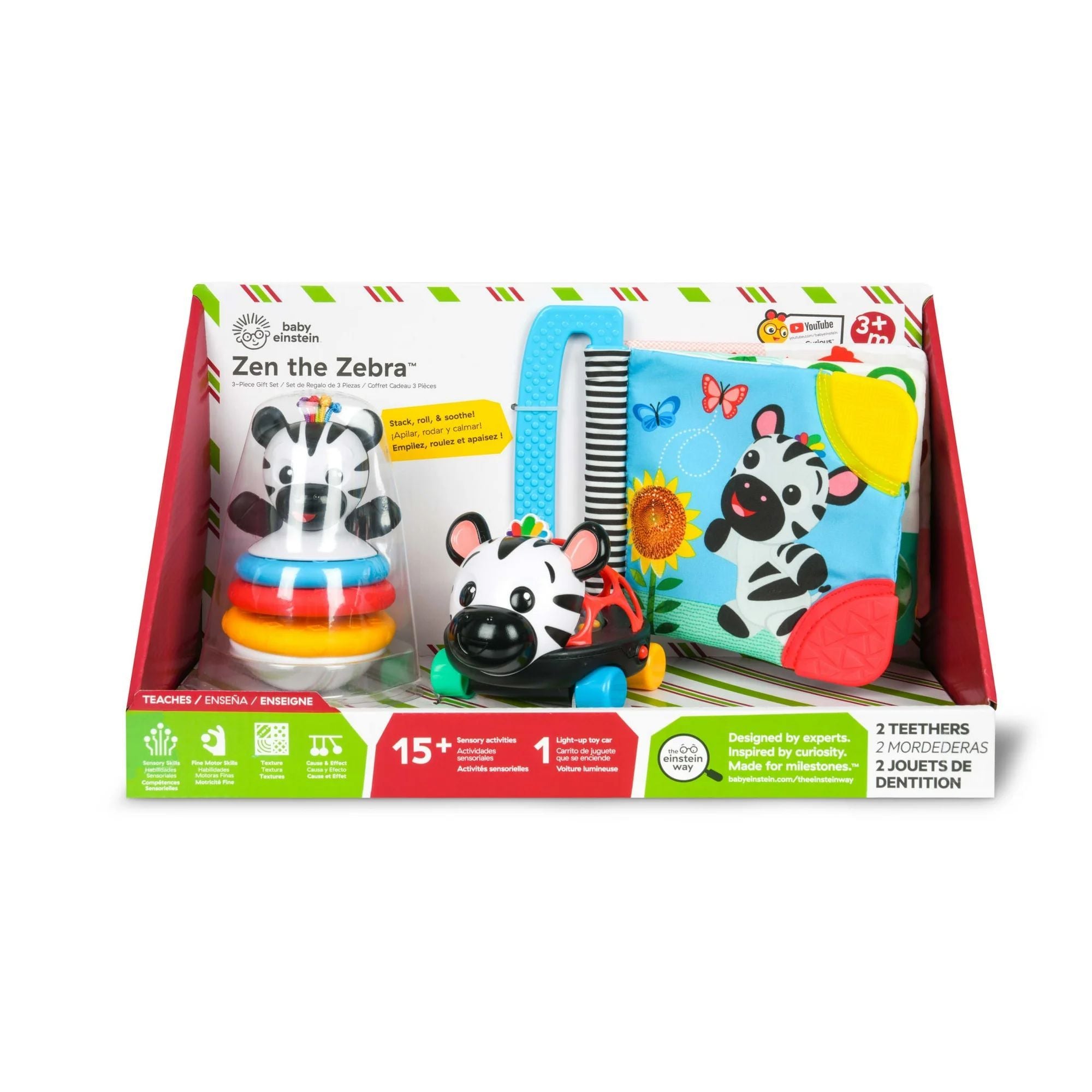 Baby Einstein Zen the Zebra 3-Piece Holiday Gift Set, 3 Months+