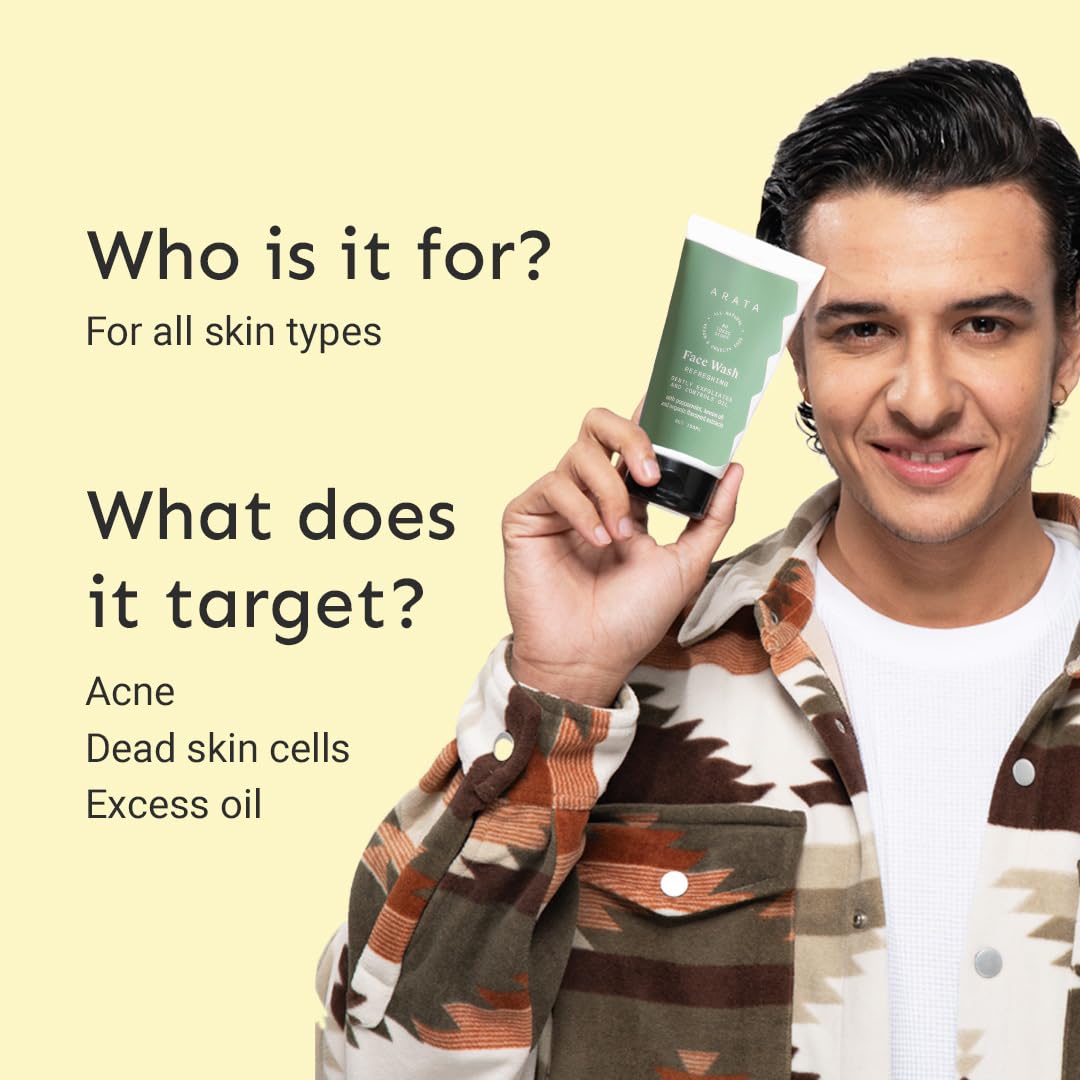غسول الوجه المنعش الطبيعي من أراتا (150 مل)