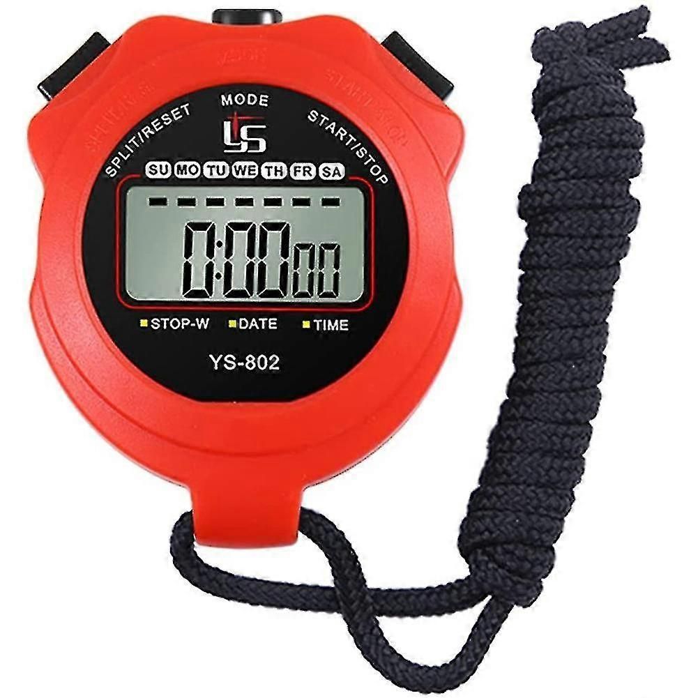 Shockproof Sports Stopwatch With Lap Split Timer Calendar and Clock