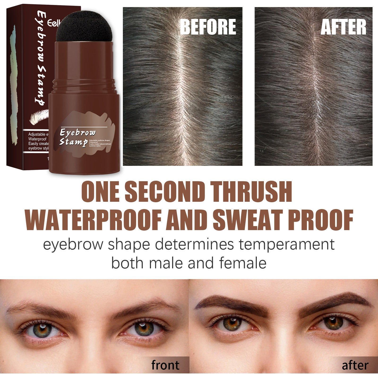 Brow Print Set Light Brown, Waterproof, Natural, Quick Contouring, Perfect for Sparse Eyebrows ,1 set