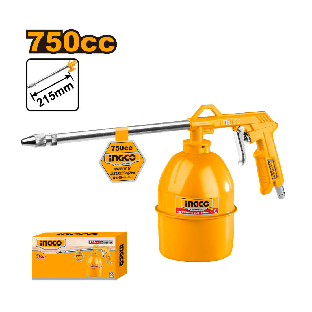 INGCO Air Washing Gun, 215mm Nozzle, 0.75L Capacity