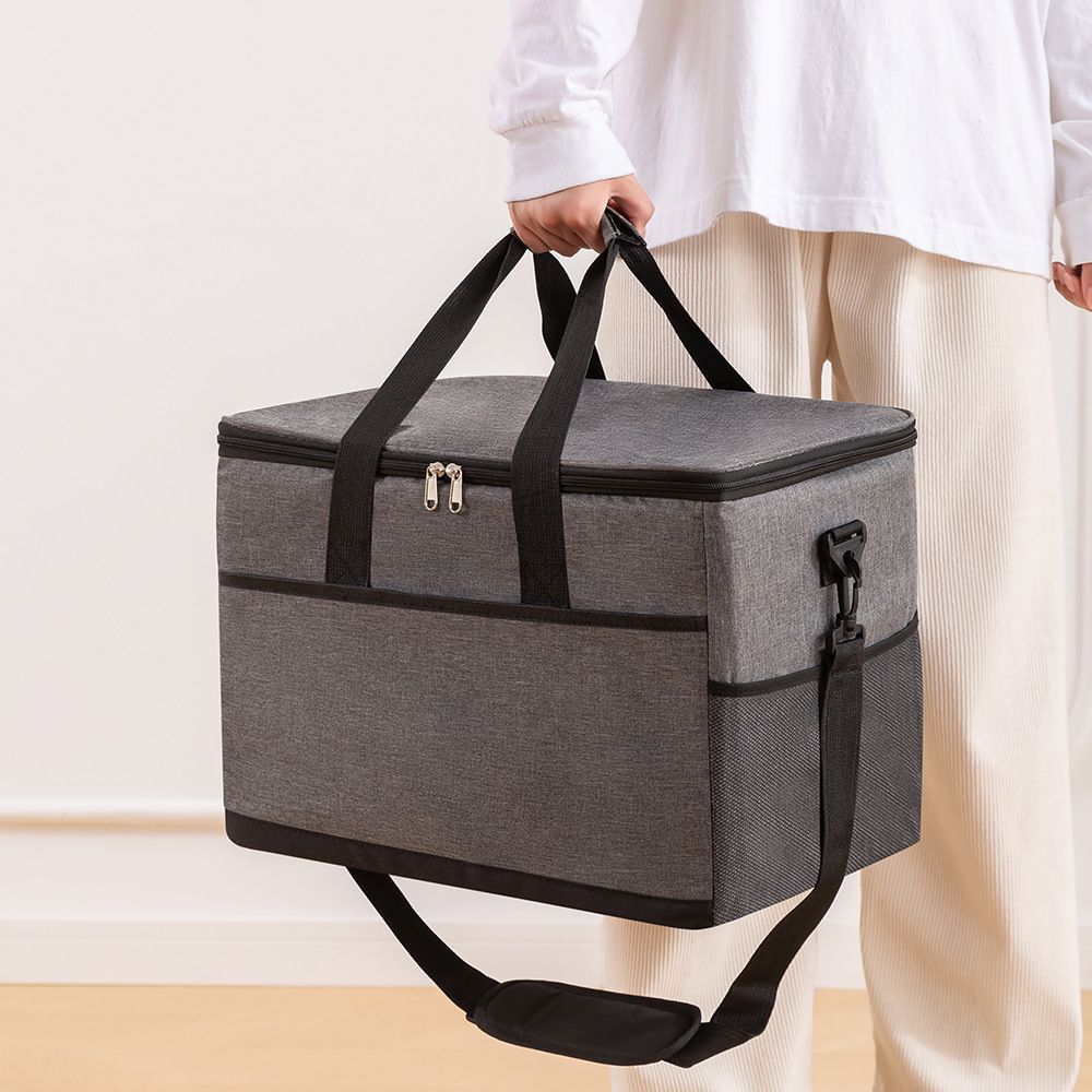35L Insulated Cooler Bag Large Capacity Waterproof Thermal Food Storage Tote for Camping and Travel