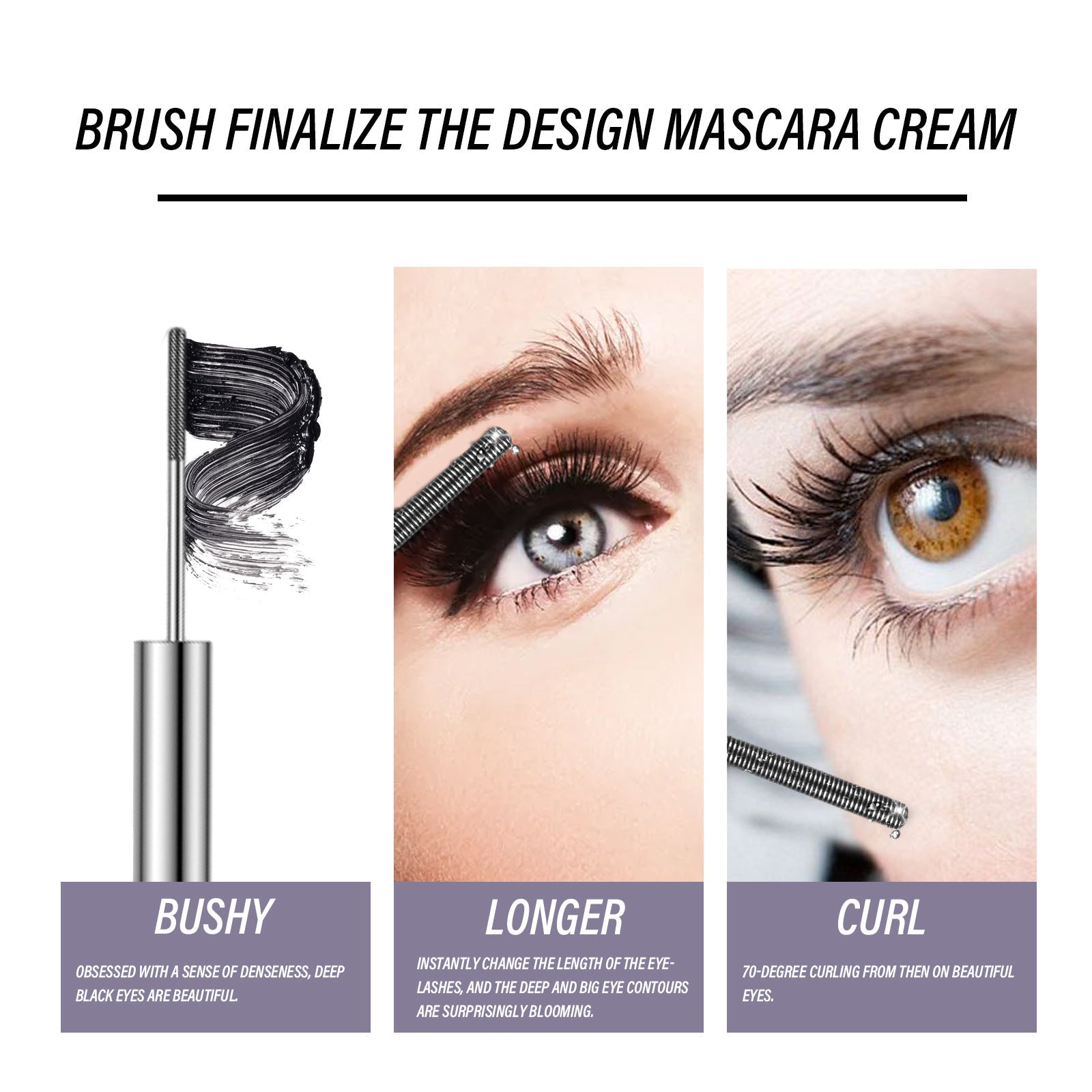 Black and Beautiful Mascara, Volumizing Curling Waterproof Lash Enhancer ,4g