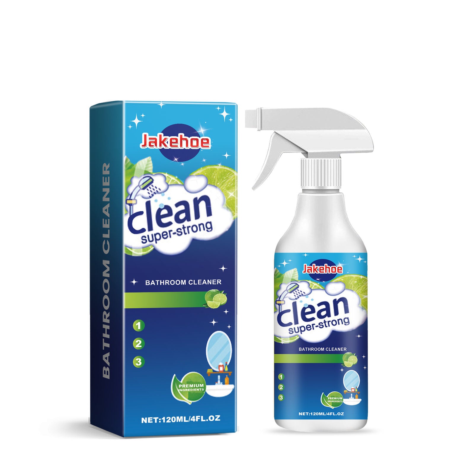 Bathroom Cleaner, Powerful Household Cleaning, Removes Water Stains and Lime, Fast Stain Removal ,120ml