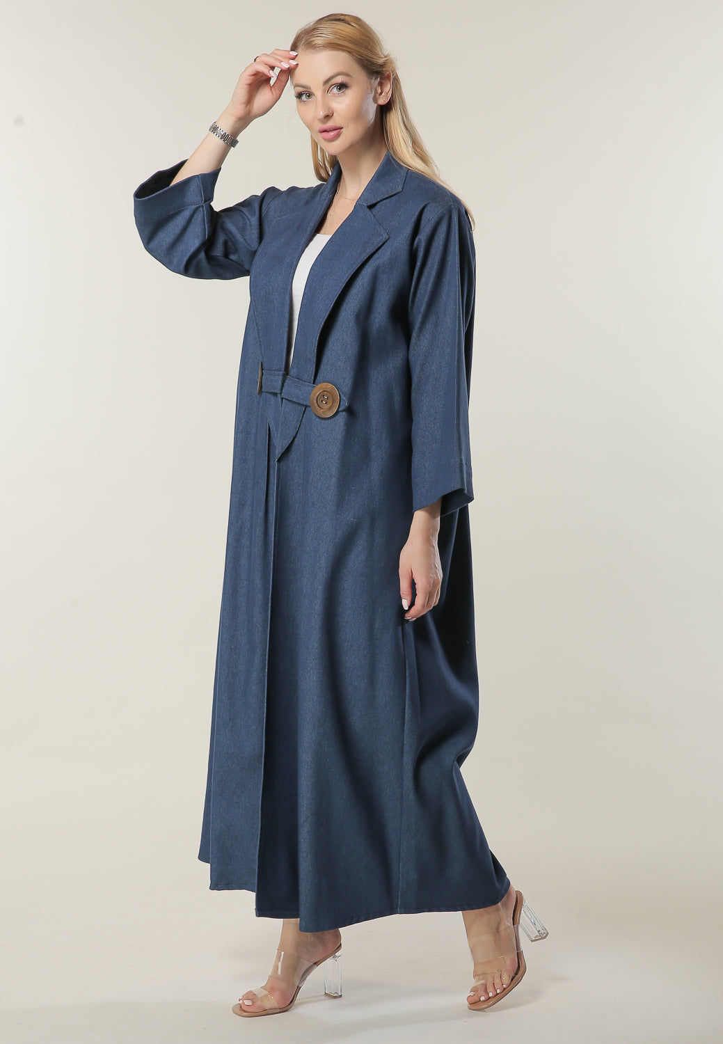 MOiSTREET Denim Coat Style Abaya