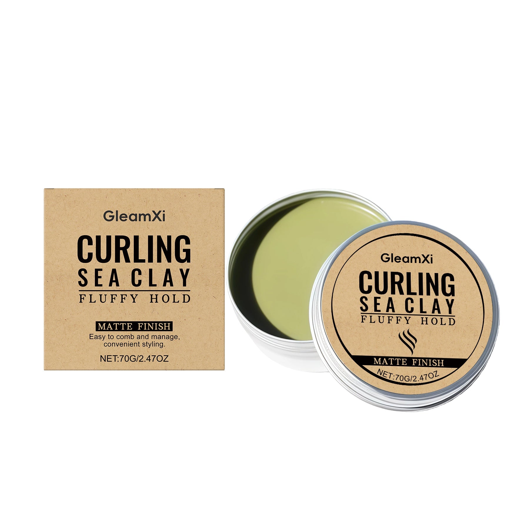 Curling Hair Styling Mud, Natural Fluffy Curly Hair, Daily Hair Care ,70g