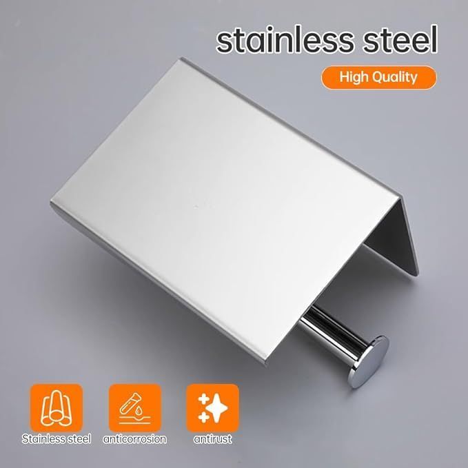 Stainless Steel Toilet Paper Holder Wall Mounted Roll Tissue Shelf for Bathroom