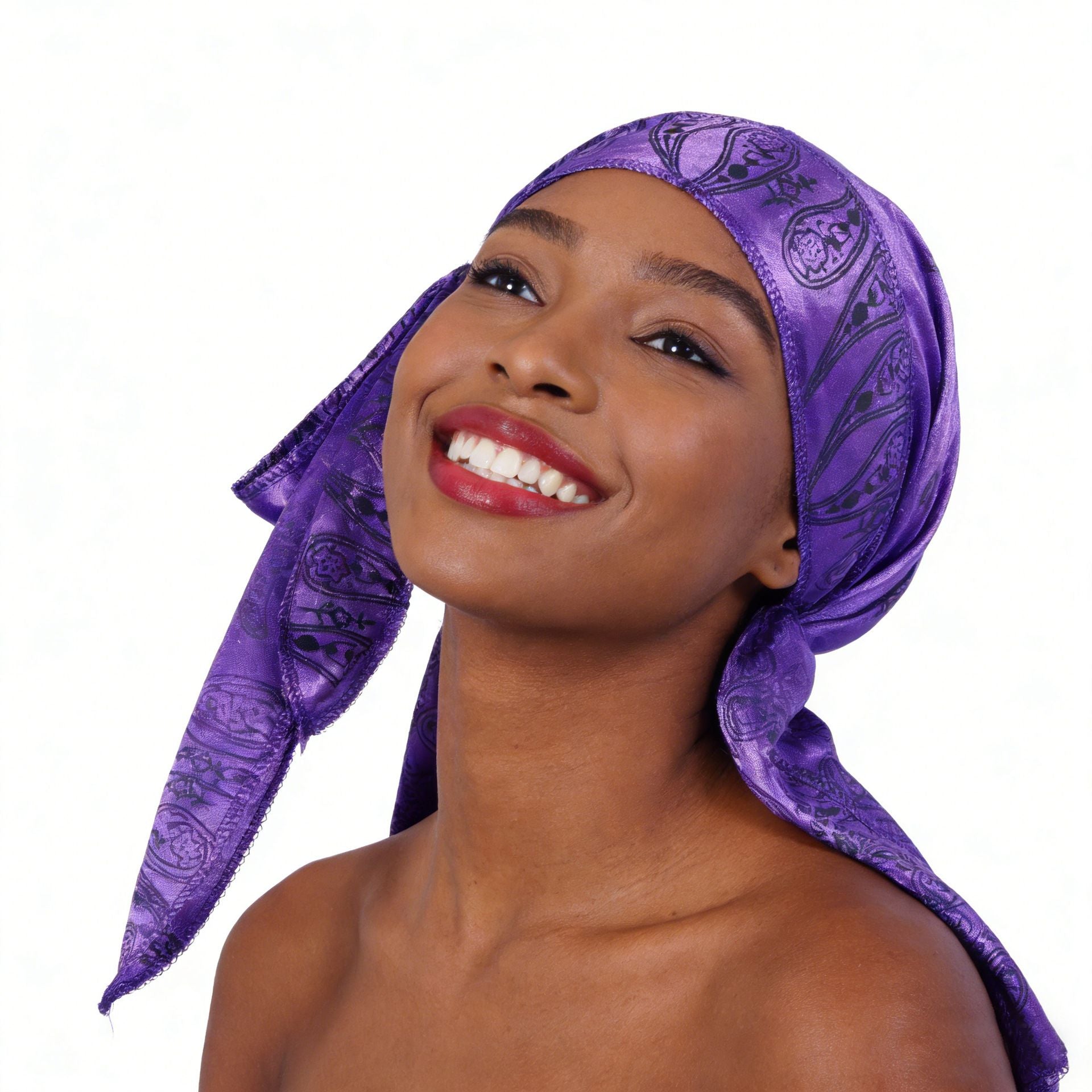 Green Satin Pirate Head Scarf Bandana for Women