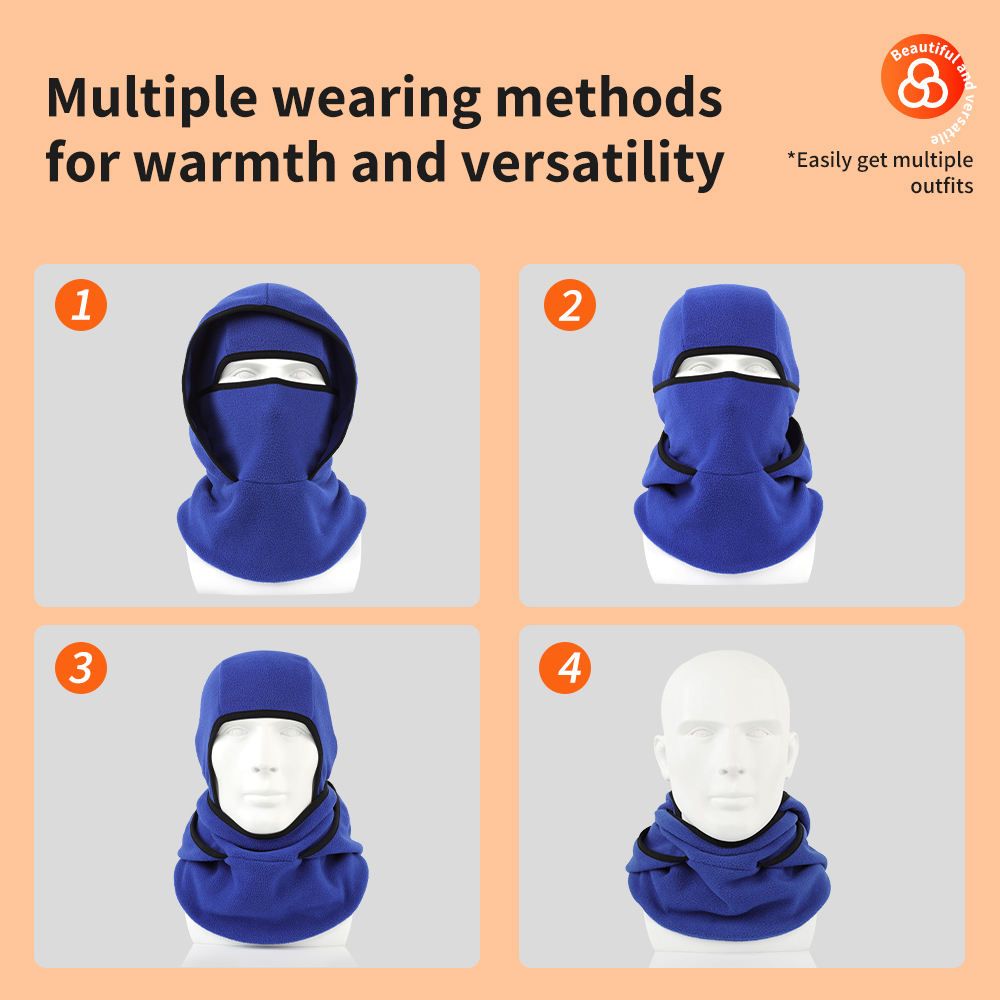 Winter Double-layer Polar Fleece Balaclava Full Face Neck Protection Cycling Ski Mask