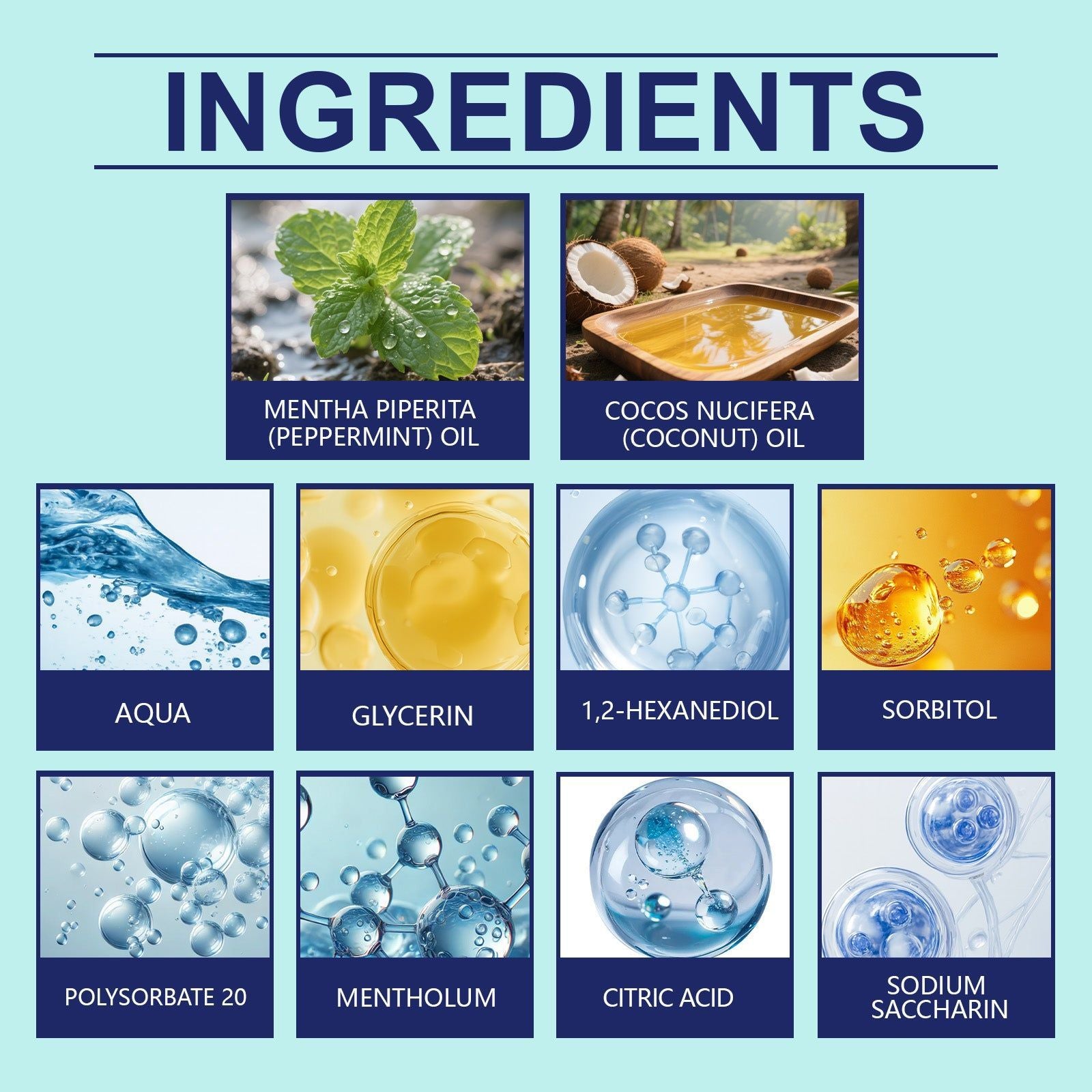 Coconut Mint Mouthwash, Long-Lasting Fresh Breath, Gum Care, Daily Oral Hygiene ,30ml