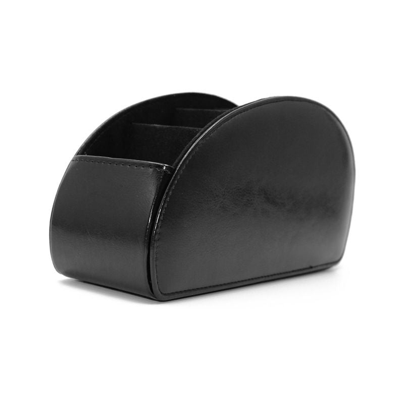 TV Remote Control Holder Desktop Organizer PU Leather Storage Caddy