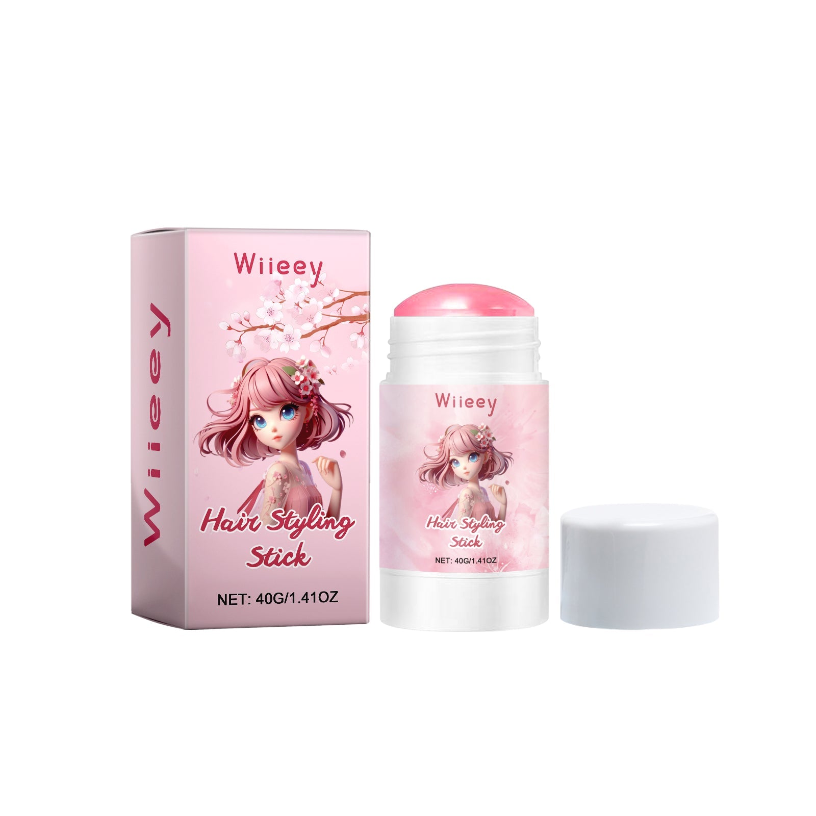 Cherry Blossom Hair Stick for Styling, Moisturizing, Frizz Control, Curly Hair ,40g