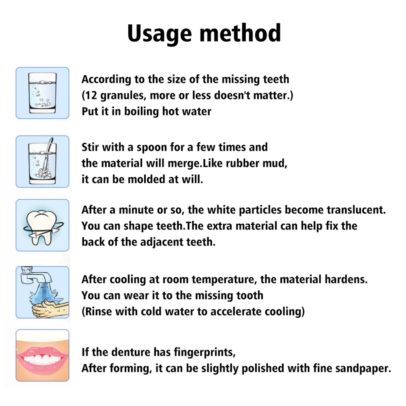 Malleable Dental Gel for Denture Modification, Temporary Tooth Filling, Smile Enhancement ,30ml