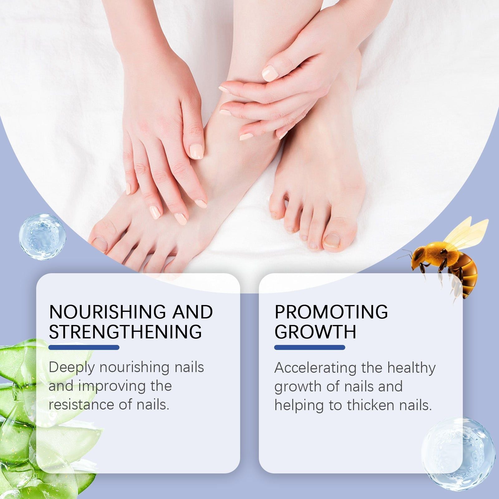 Bee Venom Nail Care Solution, Nourishing Hand and Foot Nails, Repair, Strengthen, Gentle Cleaning ,15ml