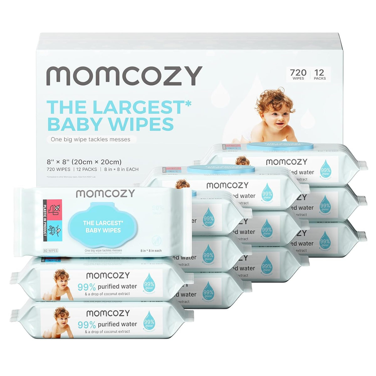 Momcozy Water Wipes - Extra Large Size Design