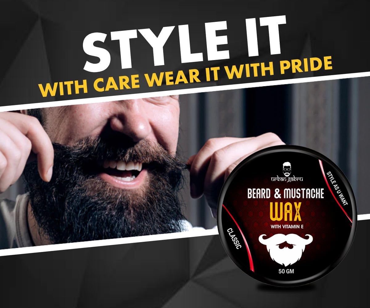 Urban Gabru Beard & Mustache Wax (50 gm) for Strong Hold