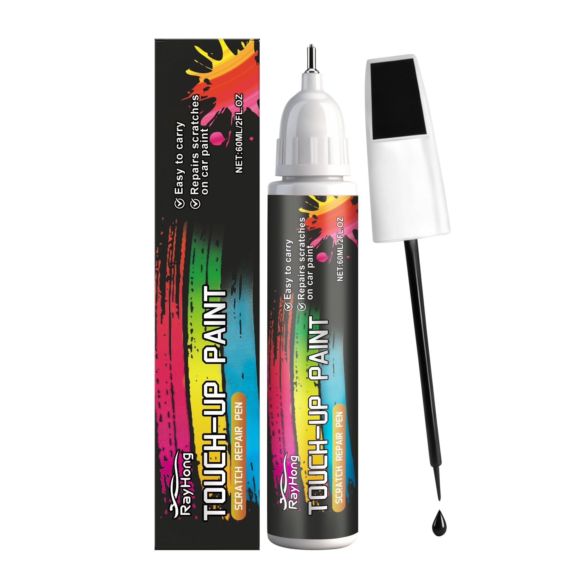 Black Car Touch-Up Pen, Waterproof, Wear-Resistant, Quick Car Maintenance, Scratch Repair ,12ml