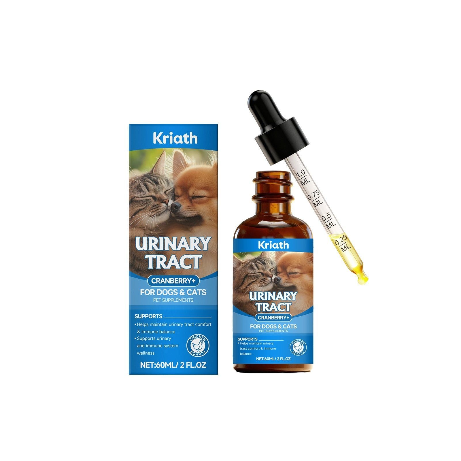 Pet Care Urinary Support Drops for Cats Dogs, Gentle, Nourishing, Easy to Use ,60ml