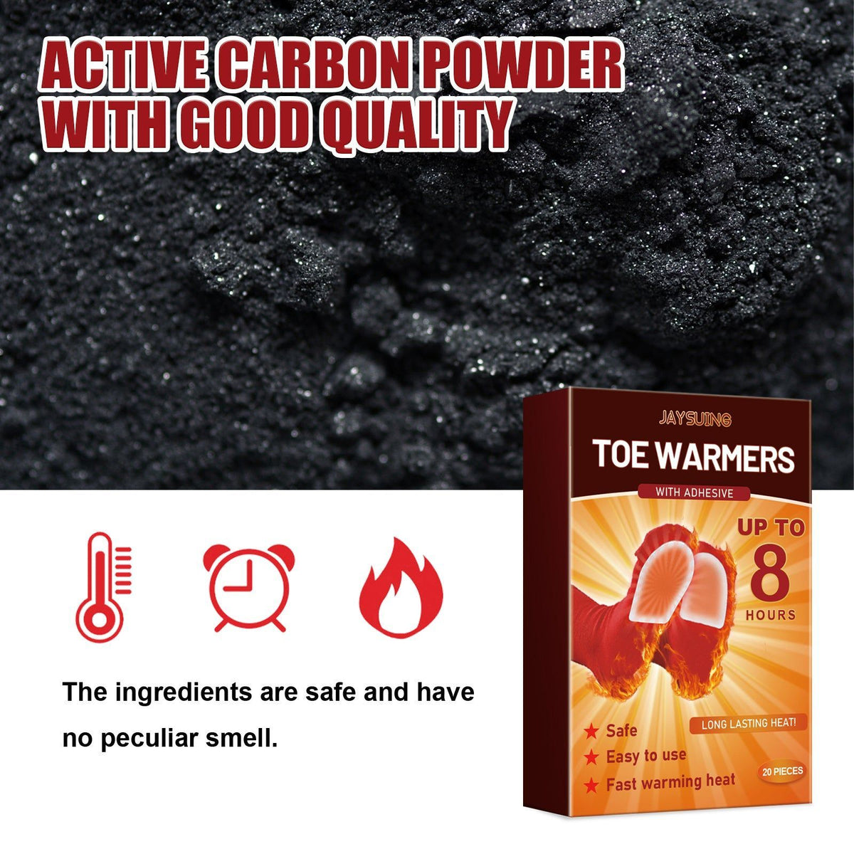 Stay Cozy with Plantar Warmth Foot Patches, Self-Heating, Portable, 6-8H Heat ,2pieces