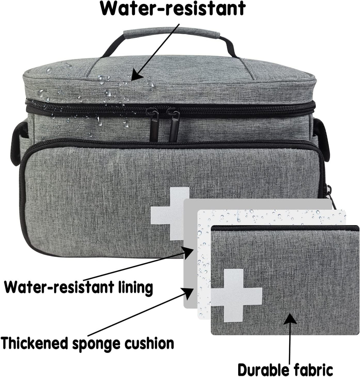 Medicine Storage Bag Family First Aid Box Pill Bottle Organizer for Emergency Medical Supplies