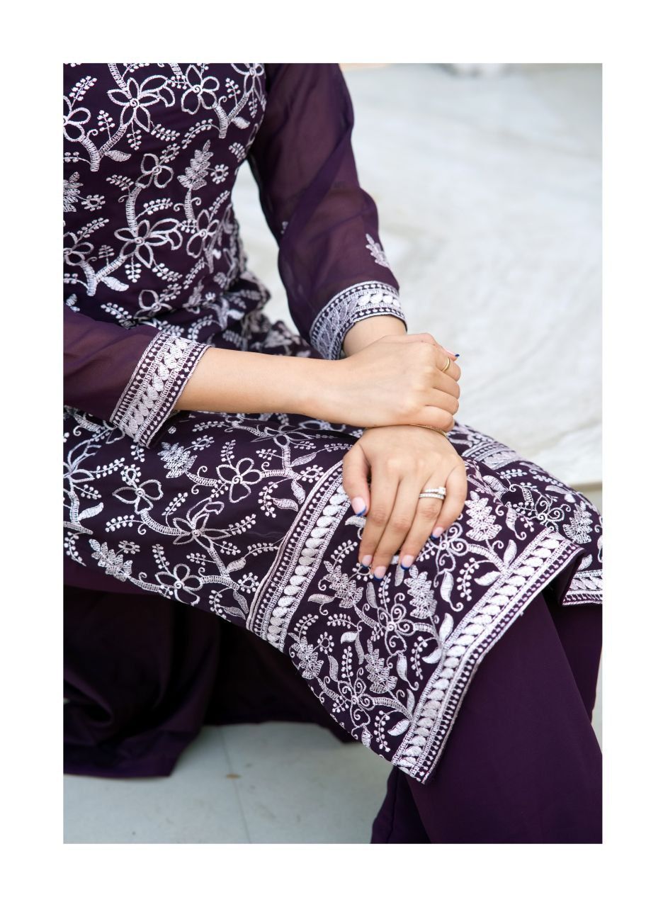 Fab Zone Women’s Designer Embroidered Kurti Suit With Heavy Work