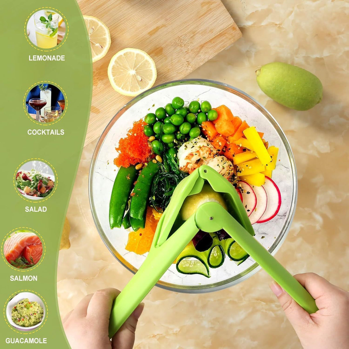 Lemon Squeezer Effortless Manual Flat Lime Juicer Squeezer Hand Citrus Press