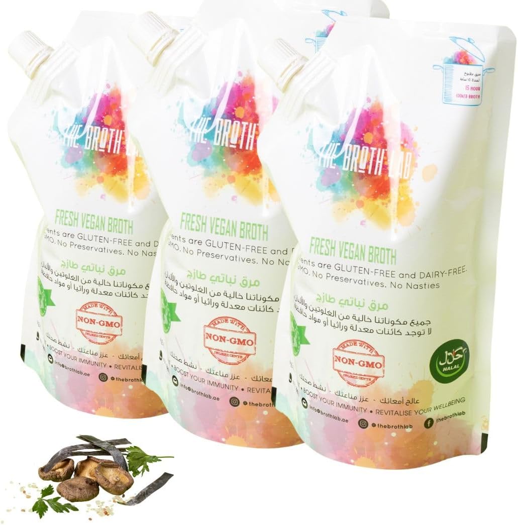 Fresh Vegan Broth - 500ml Pouch pack of 3