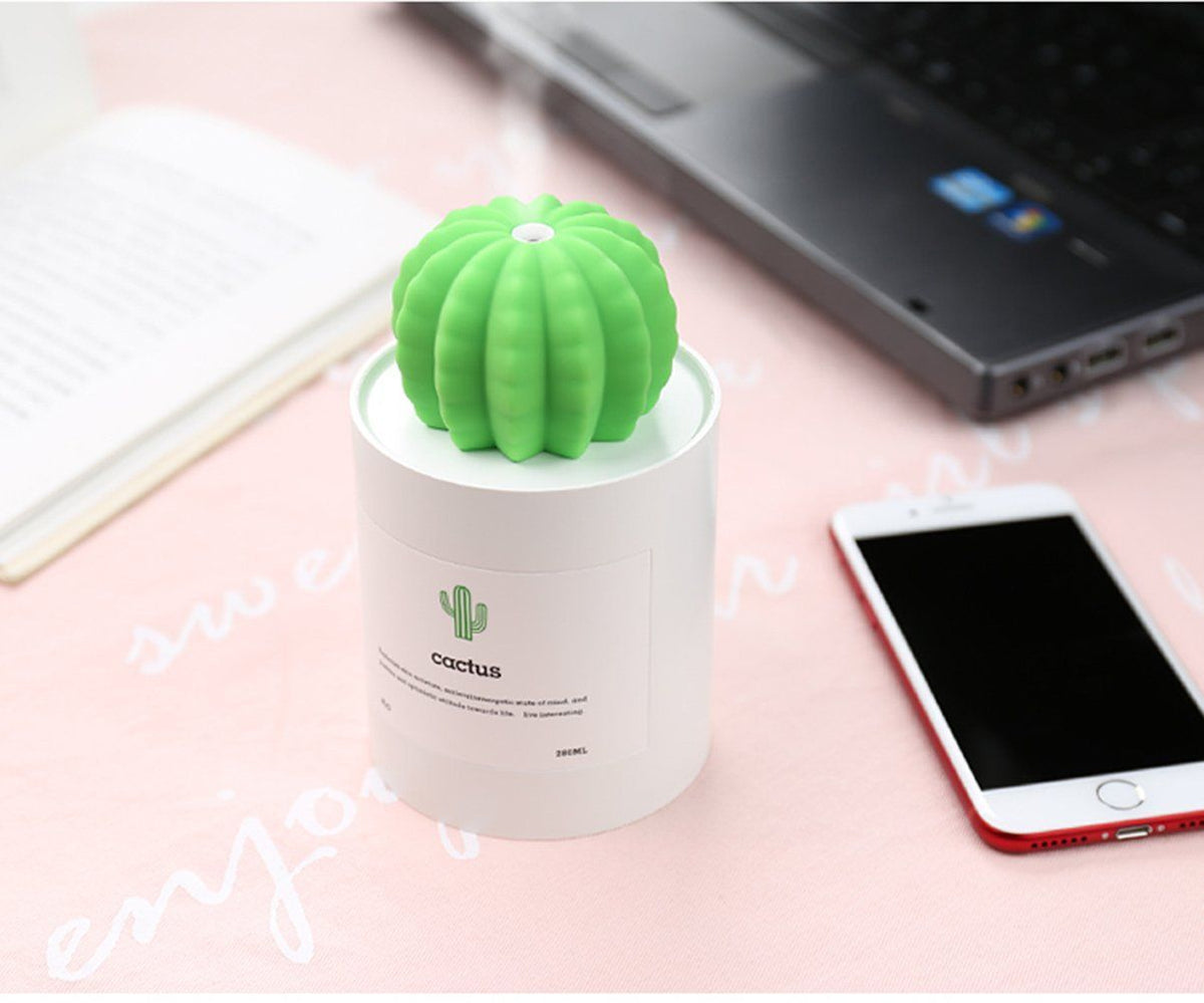Mini Cactus Air Humidifier USB Portable Cool Mist Air Diffuser For Desk