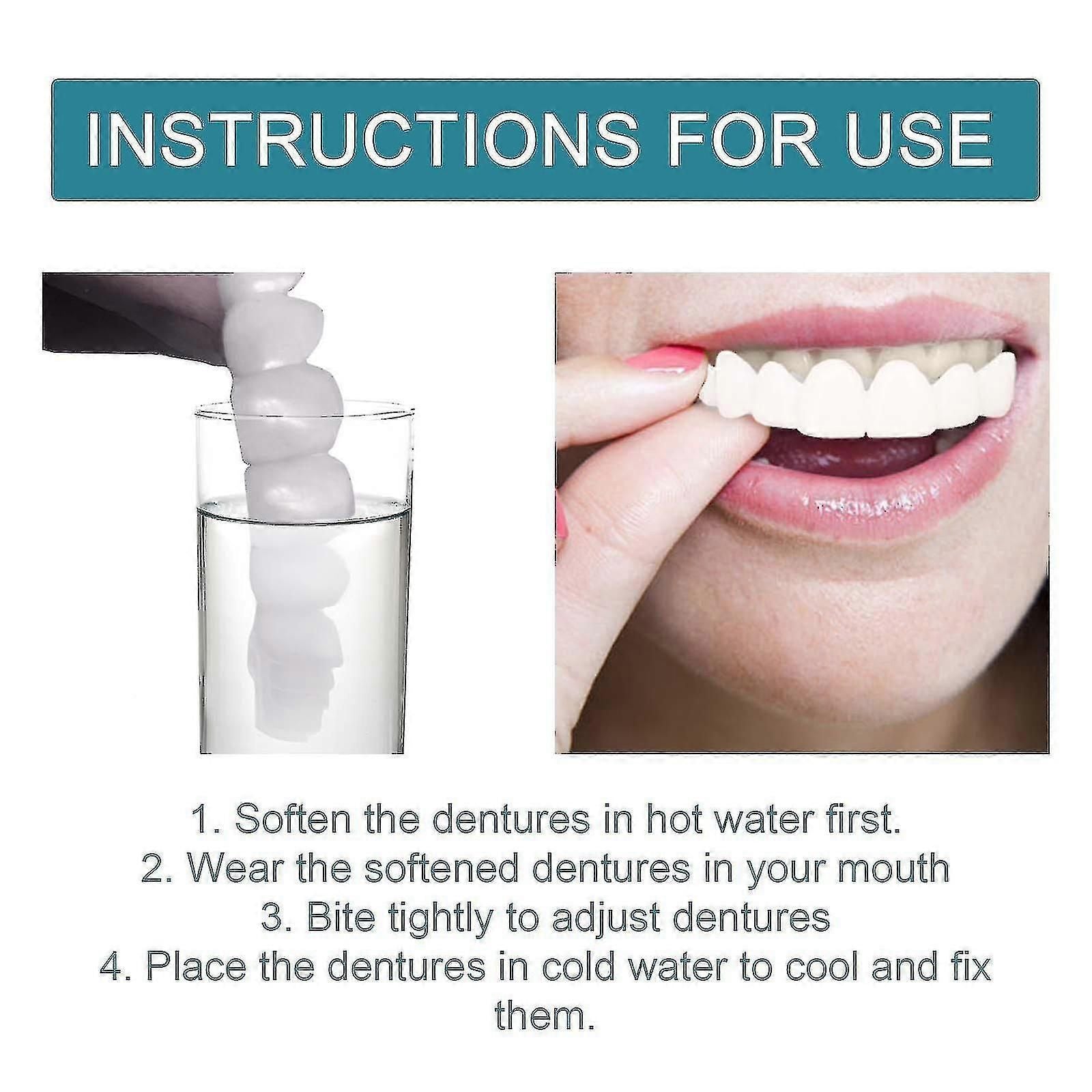 Denture Teeth Temporary Fake Teeth For Snap On Instant Confidence Smile, Dental Veneers For Temporary Teeth Restoration zxin
