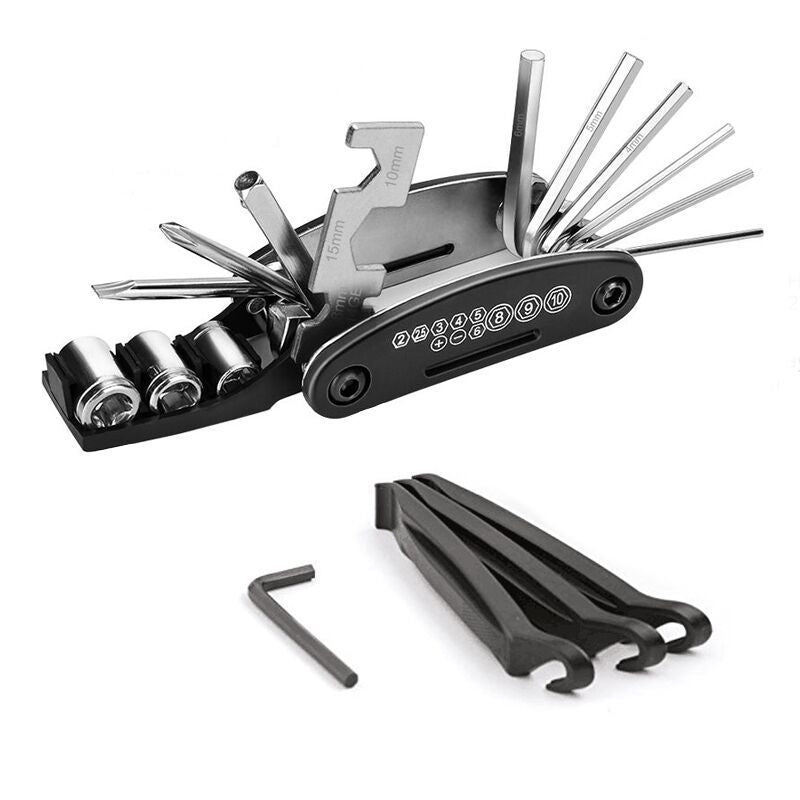 Bicycle Repair Tool Kit 16 in 1 Mountain Cycle Screwdriver Tools Tire Repair Wrench Set