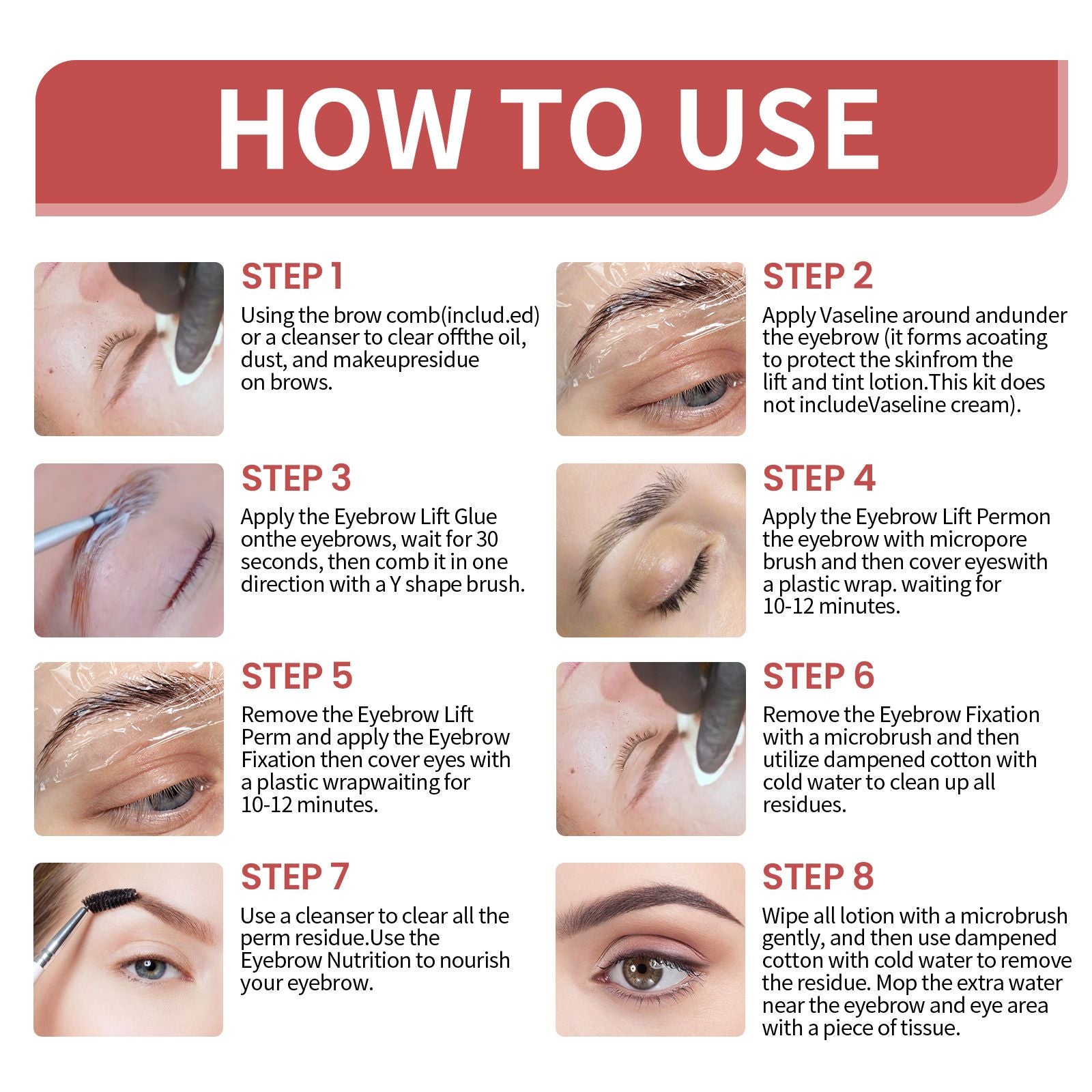 Brow Lamination Kit Eyebrow Perm Kit DIY Long Lasting Eyebrow Lifting Kit