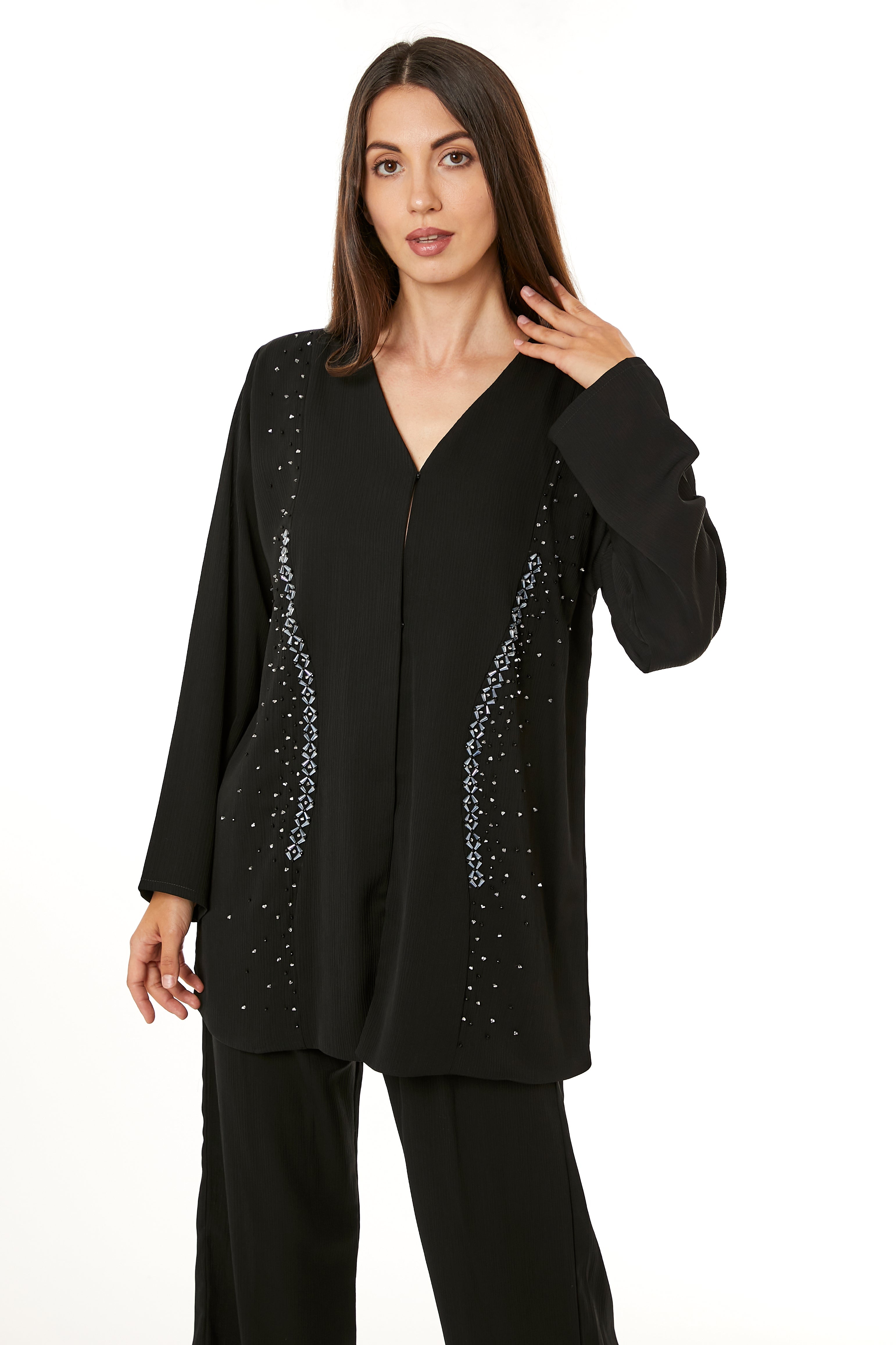 MOiSTREET Black Zoom Top and Pants Set Travel Wear