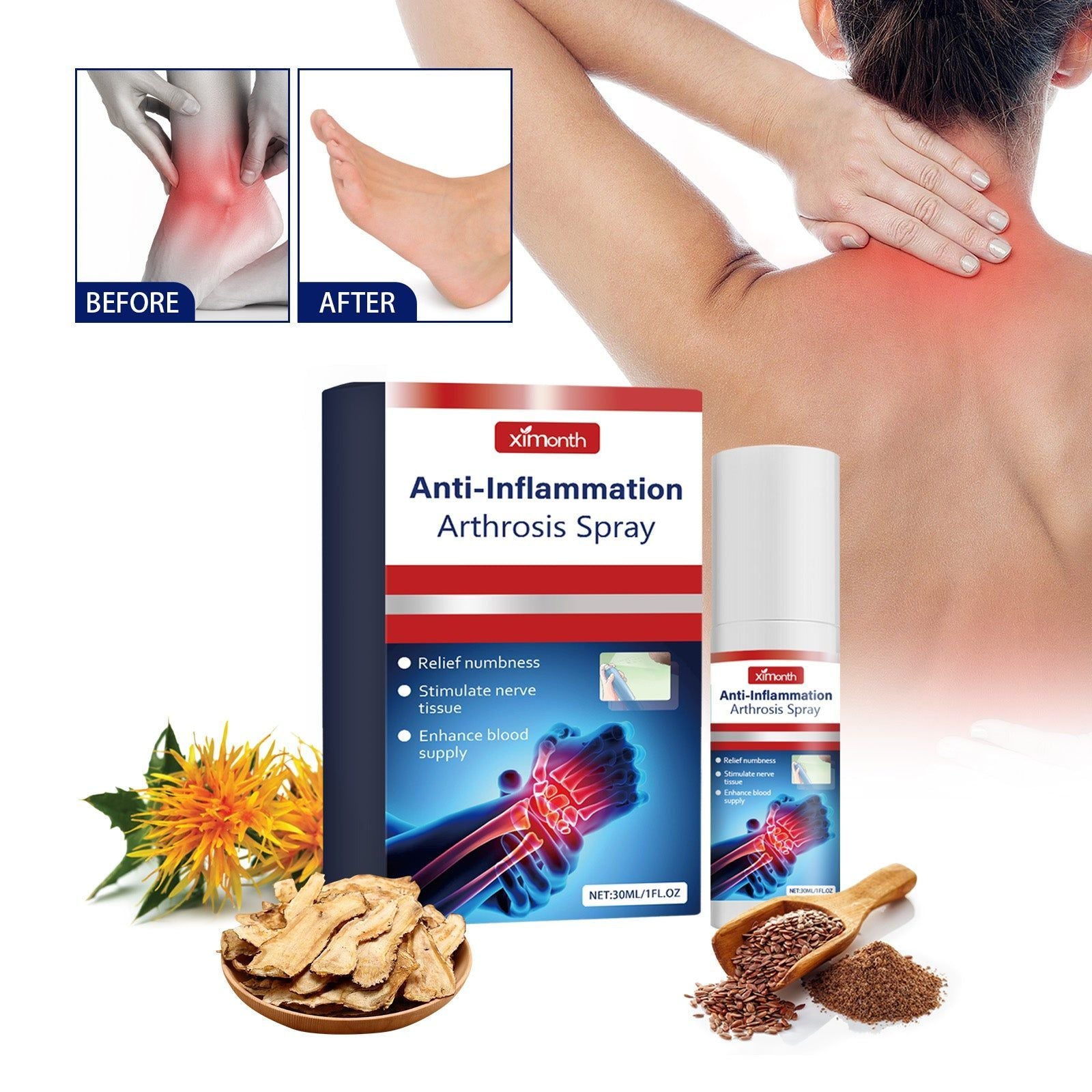 Anti-Inflammation Joint Pain Spray, Body Care, Fast Relief for Knee Shoulder Neck ,30ml