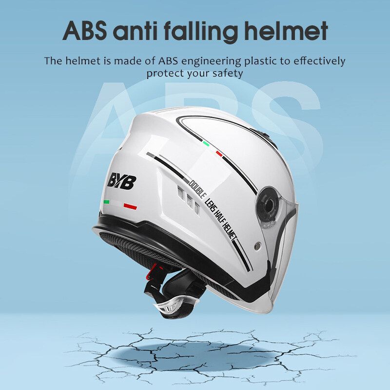 Motorcycle Helmet Dual Lens Safety Helmet Open Face Cycling Helmet