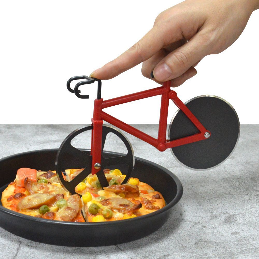 Pizza Cutter Bike Roller Pizza Cutter Stainless Steel Knives Tools Gift