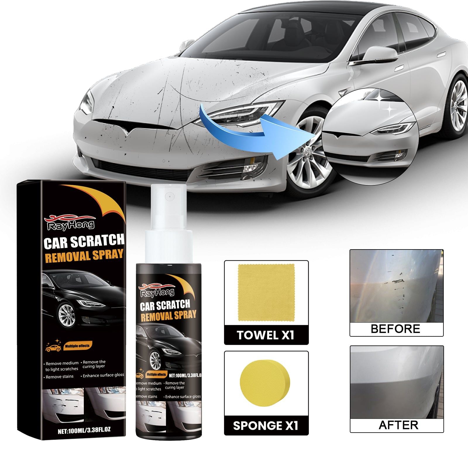 Car Scratch Repair Kit, Refurbishment and Maintenance, Easy Auto Paint Touch Up ,1set