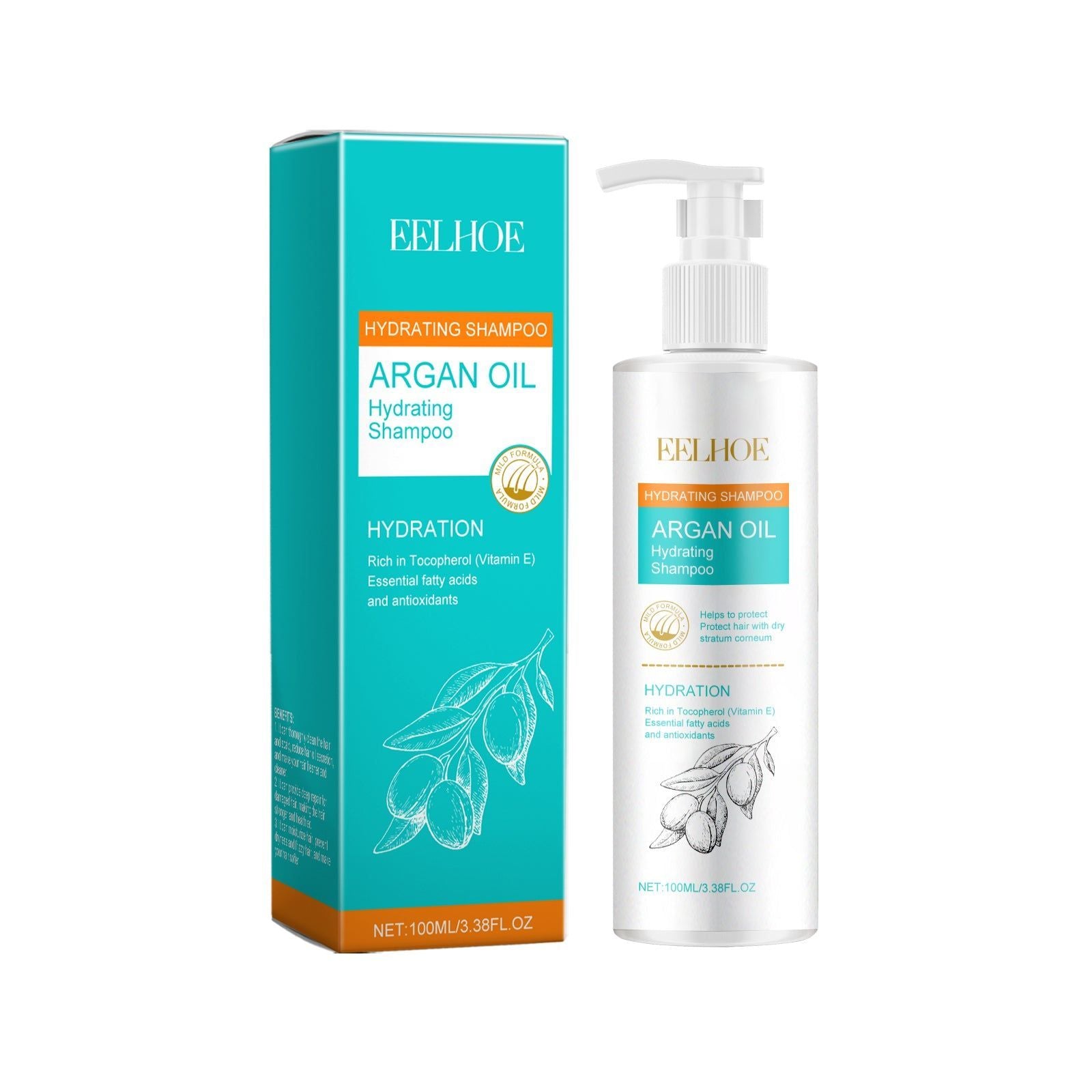 Argan Oil Hair Care Shampoo for Dry Hair, Moisturizing, Repair, Oil Control, Stronger Roots ,100ml
