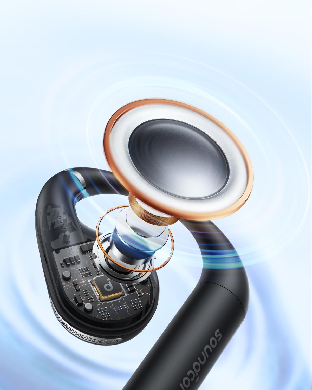 Anker Soundcore AeroFit Open-Ear Wireless Earbuds with AI Call Noise Reduction, Black