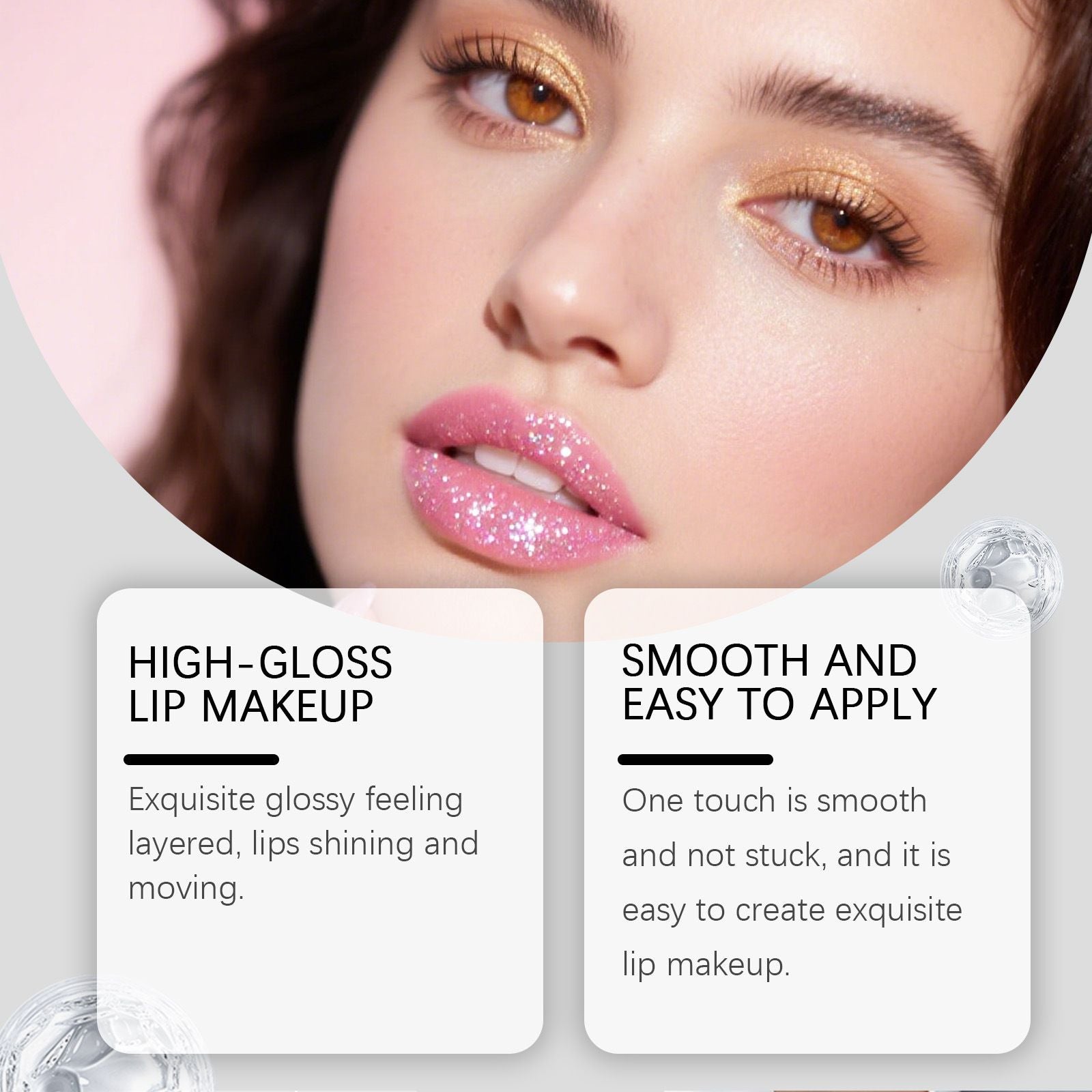 Diamond Glitter Lip Gloss with Shimmer and Glossy Finish